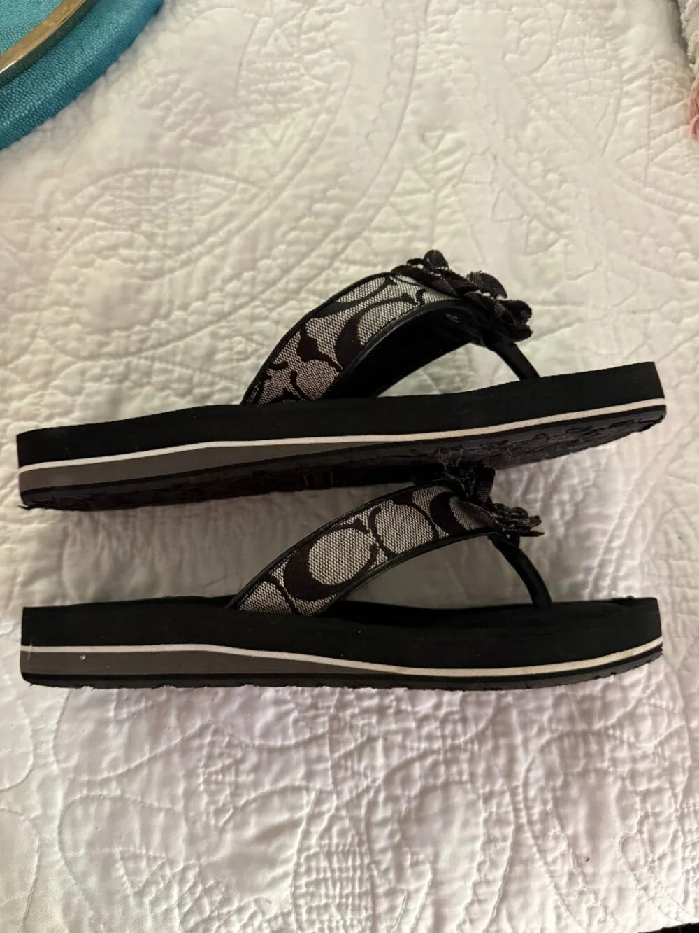 **Coach Jillian Signature Flower Flip--Flops**
